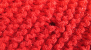Red knitted yarn